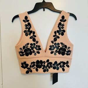 New! ASOS Peach Floral Bracelet Top Size 8